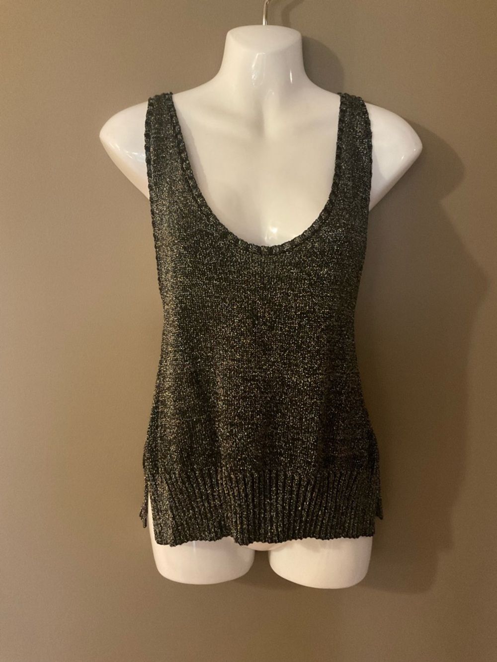 Rachel Comey Women's Metallic Knit Tank Top - Black Size L